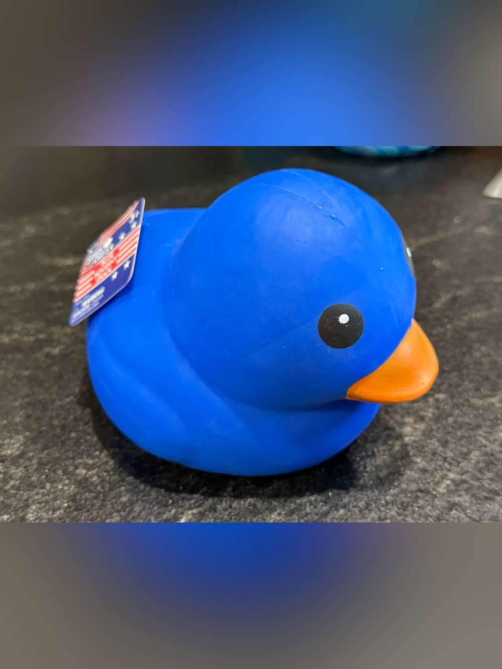 Blue Squishy Duck Toy with Orange Beak - Sunny Days